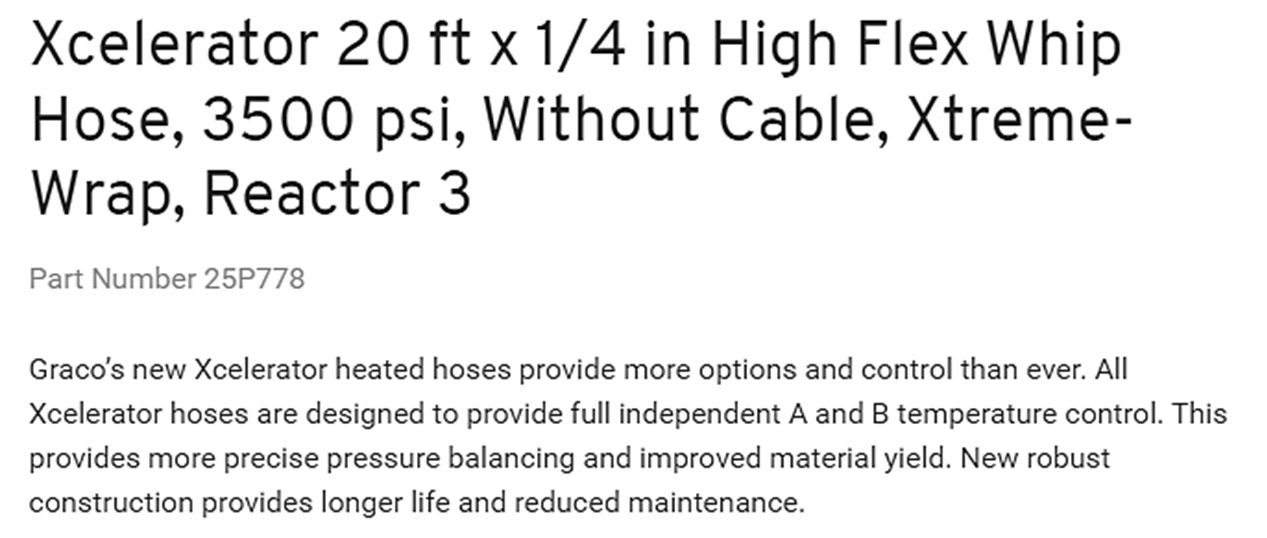 GRACO HEATED HOSE